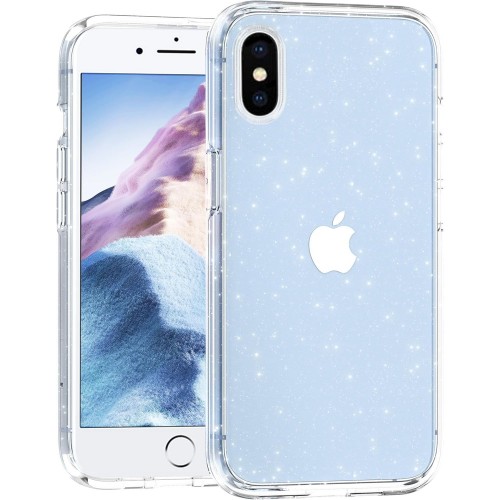 Entronix Case Compatible with iPhone XS Max - [Hard Back] Glitter Clear