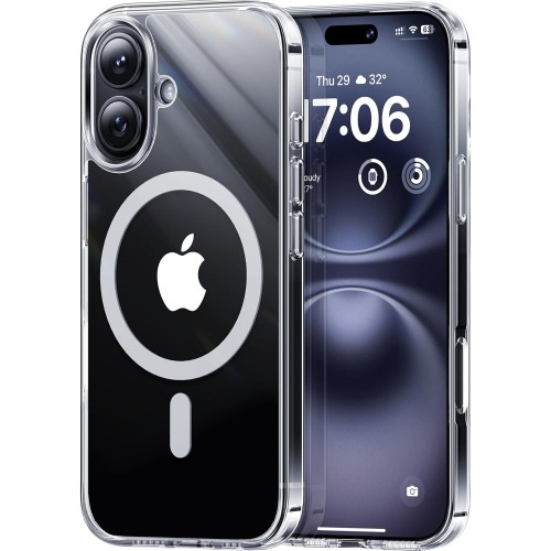 Entronix [Magnetic] Case Compatible with iPhone 16 - [Hard Back] Thick Clear