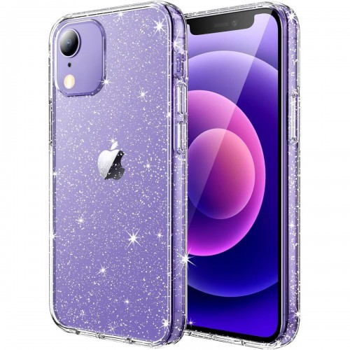 Entronix Case Compatible with iPhone XR - [Hard Back] Glitter Clear