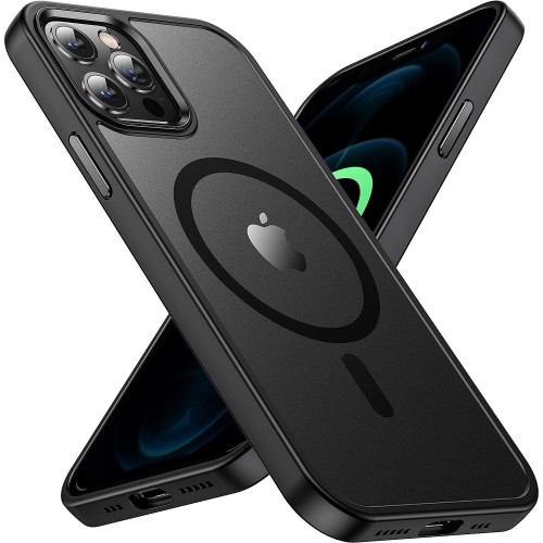 Entronix [Magnetic] Case Compatible with iPhone 12 Pro Max - Translucent Frosted Matte Black