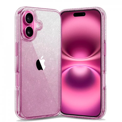 Entronix Case Compatible with iPhone 16 Plus - [Hard Back] Glitter Clear